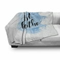 thumbnail image 3 of Just Breathe Soft Flannel Fleece Blanket, Hand Writing Style Phrase on Pale Blue Grungy Brushstrokes Backdrop, Cozy Plush for Indoor and Outdoor Use, 60" x 80", Pale Blue Black White, by Ambesonne, 3 of 6