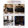thumbnail image 3 of LAZZO 61" Faux Leather Loveseat, Mid Century Modern Tufted 2-Seat Sofa for Small Spaces, Black, 3 of 7