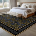 thumbnail image 4 of 8'x10' Area Rugs, Vintage Navy Blue Roses Indoor Outdoor Area Rug for Living Room Bedroom, Abstract Art Floral Green Leaves Washable Bathroom Rugs Kitchen Floor Carpet Mats Home Decor Aesthetic, 4 of 8