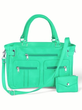 Product Image Women's Zippered 6 Pocket Microfiber Handbag, ...