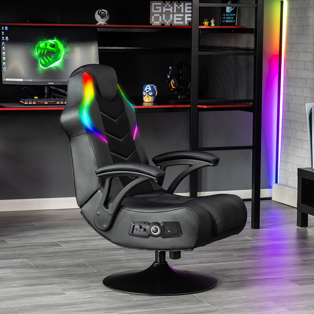 X Rocker Nemesis RGB Audio Gaming Pedestal Console Chair, Black, 32.7 x 25.8 x 40.2 - image 4 of 9