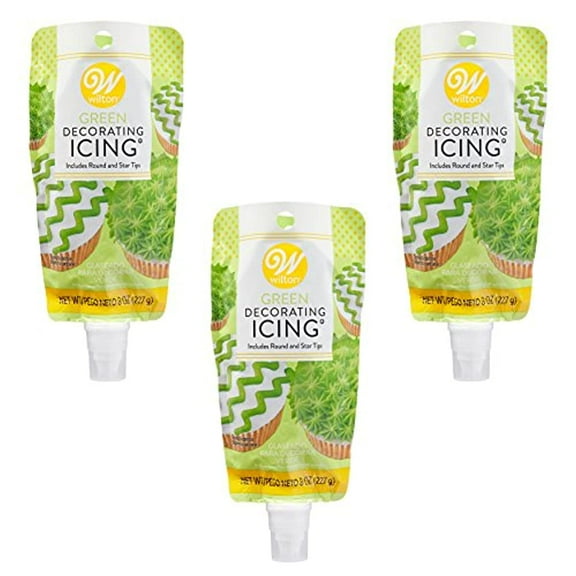 Wilton Green Icing Pouch with Decorating Tips, 3-Count
