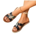 thumbnail image 6 of Xfvqtps Women Espadrilles Flat Sandals Thick Sole Casual Summer Shoes Color Block Slip on Comfortable Beach Sandals Vacation Footwear, 6 of 9
