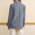 thumbnail image 4 of Women's Fashion Lapel Slim Fit Cardigan Blazer Jacket Blue S, 4 of 5