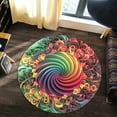 thumbnail image 4 of Pixel Art Round Area Rug, retro video game circle carpet for kids room, game station or studio, soft washable non-slip floor mat, nostalgic gamer décor, 4 of 6