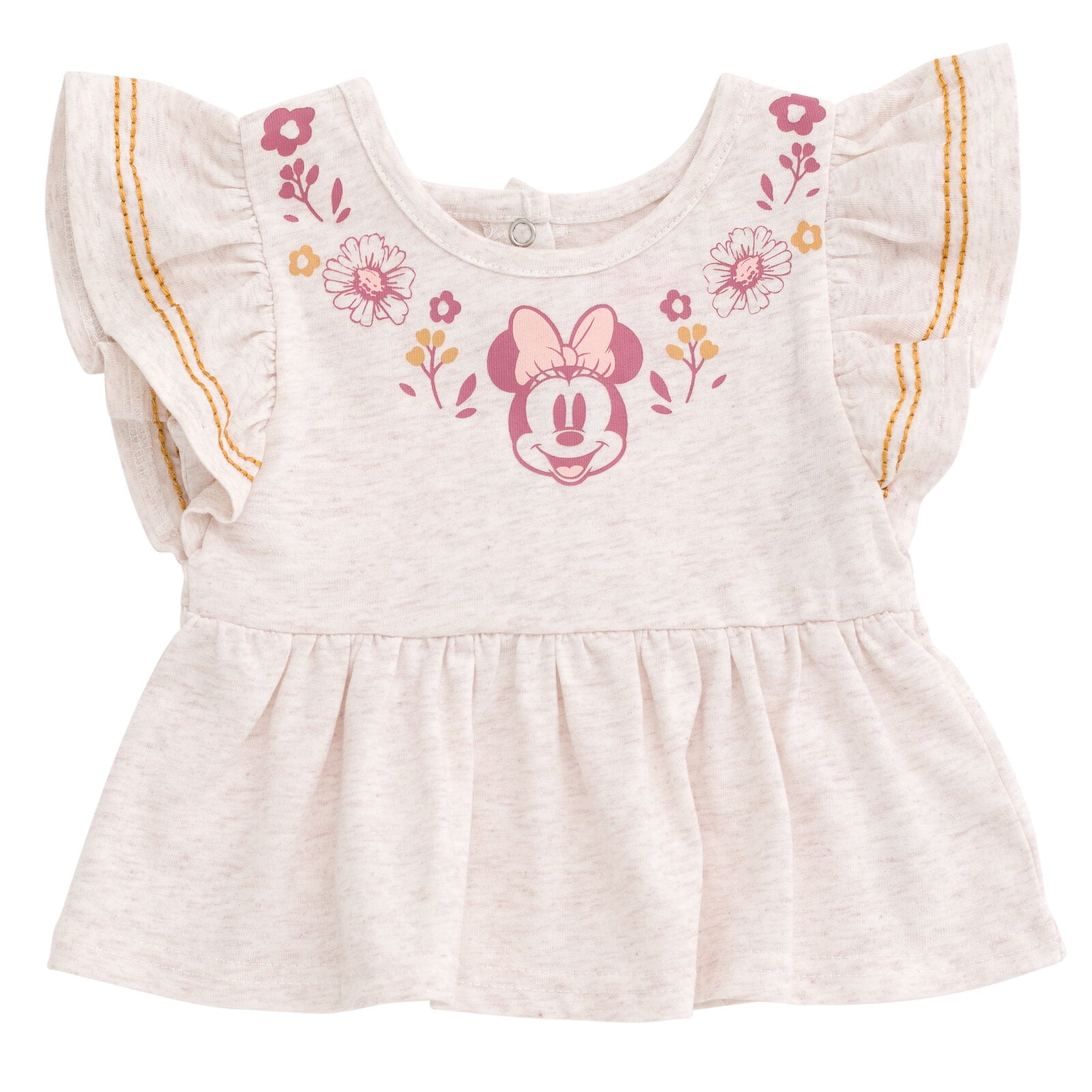 Disney Minnie Mouse Floral Peplum Tank Top and Cotton Gauze Pants Outfit Set Infant to Big Kid