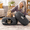 Dark Gray + Dark Gray-Large, variant on Peekaboo Cat Cave Donut Bed, Light Gray + Dark Gray, Large, For Multiple Cats Up To 45 Lbs