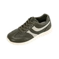 thumbnail image 3 of IEMIEMIEM Women's Sneakers Striped Faux Leather Retro Low Top Breathable Mesh Lace Up Comfort Flat Casual Walking Trainers 6.5 wide, 3 of 7