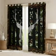 thumbnail image 2 of Camo Green Blackout Curtains American Flag Curtains, Camouflage Hunting Deer Animal Print Curtains & Drapes Rustic Branches Leaves Farmhouse Window Curtains 42''Wx84''L, 2 of 5
