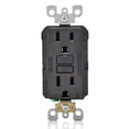 thumbnail image 1 of Salida GFCI Leviton de 15 amperios, autocomprobación, no es resistente a manipulaciones, color negro, 1 of 4