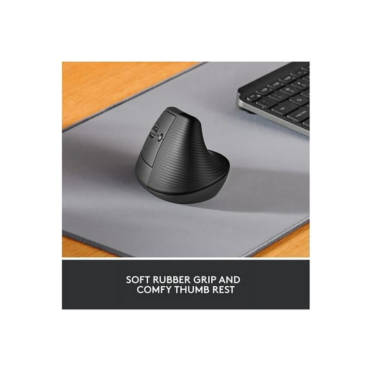 Product  Logitech Lift Vertical Ergonomic Mouse - vertical mouse -  Bluetooth, 2.4 GHz - graphite