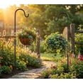 thumbnail image 2 of Shepherd Hooks 2 Pack - 47 Inches High 1/2 Inch Thick Adjustable Rust Resistant Shepards Hooks for Outdoor Solar Lights, Lanterns, Flower Basket, Bird Feeder., 2 of 6