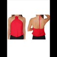 thumbnail image 3 of Camiseta Sin Mangas de Lunares Y2k para Mujer, Estilo Halter, Sin Mangas, con Cuello Halter, Camisola Sin Espalda y Decoración de Rosas. Rojo S, 3 of 7