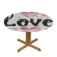 thumbnail image 3 of JEUXUS Elastic Edge Love is Endless and Full of Love Round Tablecloth White, 3 of 8