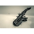 thumbnail image 2 of Cicatko, Juraj 32x23 White Modern Wood Framed Museum Art Print Titled - Ancient Large Saxophone., 2 of 4