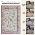 thumbnail image 4 of GLN Rugs Ayder - Indoor, Machine Washable Area Rug 2'6"x9'8" Turkish Pink Home Carpet, All Ages, 4 of 10