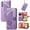 Lightpurple, variant on Wallet Case for Samsung Galaxy A17 5G,Women Flip Folio PU Leather Protective Case Wrist Strap Card Slots Holder Purse Emboss Butterfly Flower Stand Flip Case for Samsung Galaxy A17 5G,Lightpurple