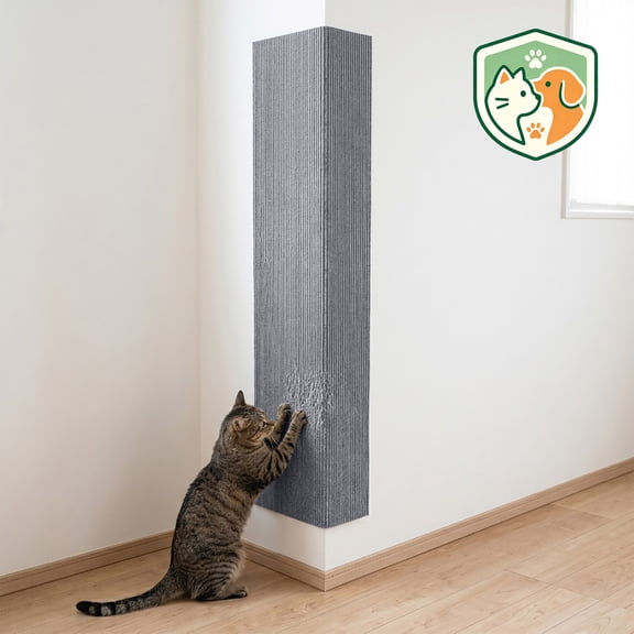 Qocolcyl Wall Mount Corner Cat Scratcher Mat,Self Adhesive Sisal Scratch Pad for Kitten Nail Trimming Furniture Protection Indoor Cat Entertainment Supply