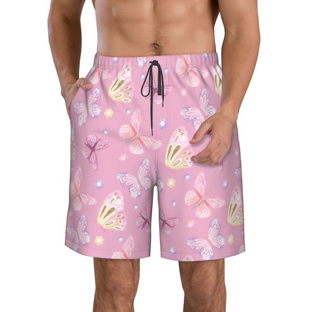 Fotbe Butterfly 1 Trajes de Baño Estampados para Hombre, Shorts de Verano de Secado Rápido, Ropa de Playa, Bañadores-3X-Large