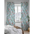 thumbnail image 3 of Sheer Curtains 84 inches Long, Retro Pink Flower Floral Leaf Plant Blue Country Watercolor Light Filtering Sheer Window Curtains Rod Pocket Voile Drapes for Bedroom Living Room, 52"W x 84"L 2 Panels, 3 of 7