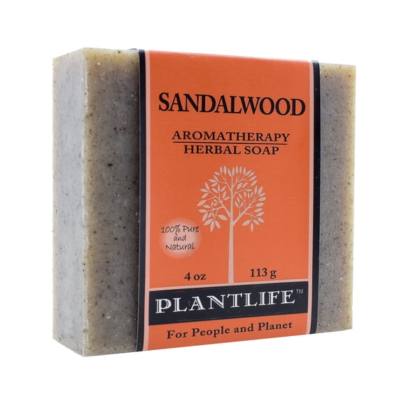 Jabón de barra de sándalo Plantlife – Jabón hidratante y calmante para tu piel – Hecho a mano con ingredientes a base de plantas – Hecho en California barra de 4 oz