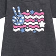 thumbnail image 2 of Instant Message - Peace Sign Flag - Toddler & Youth Girls Fleece Dress, 2 of 5