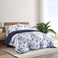 thumbnail image 3 of Nanshing Home 3 Piece Queen Comforter Set, White Blue Botanical Floral Bedding, Soft Microfiber Comforter with Pillow Shams, Lightweight All Season Modern Woodland Bedspread, 3 of 7