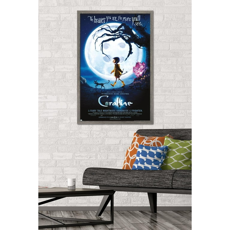 Trends International Coraline - Braver One Sheet Framed Wall Poster Prints Barnwood Framed Version 22.375 x 34