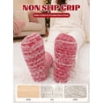 thumbnail image 3 of Womens Fuzzy Socks Cozy Fluffy Winter Slipper Socks with Grippers, UNEEI Warm Thick Animal Pattern Non-Slip Winter House Socks, Size 5-10, 3 of 8