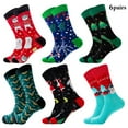 thumbnail image 4 of Christmas Crew Socks Colorful - 6 Pairs Soft Cotton Socks Holiday Socks for Men, 4 of 6