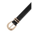 thumbnail image 2 of INSPIRE CHIC Women Gold Buckle Pure Belts, 1.1" Width Causal Simple Faux Leather Waistband for Men and Women 43.3x1.1"(LxW) Black, 2 of 6