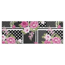 Pioneer Flower Floral Print Pattern Kitchen Rug Mat,Kitchen Runner Rugs Non Skid Washable,Decorative Kitchen Floor Mats for Kitchen,Sink,Laundry,17"X47"