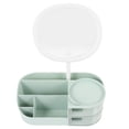 thumbnail image 3 of FELTECHELECTR Tocador de maquillaje, soporte para guardar maquillaje, organizador de escritorio con espejo de maquillaje., 3 of 7