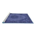 thumbnail image 2 of Ahgly Company Machine Washable Indoor Square Medallion Blue Traditional Area Rugs, 7' Square, 2 of 4