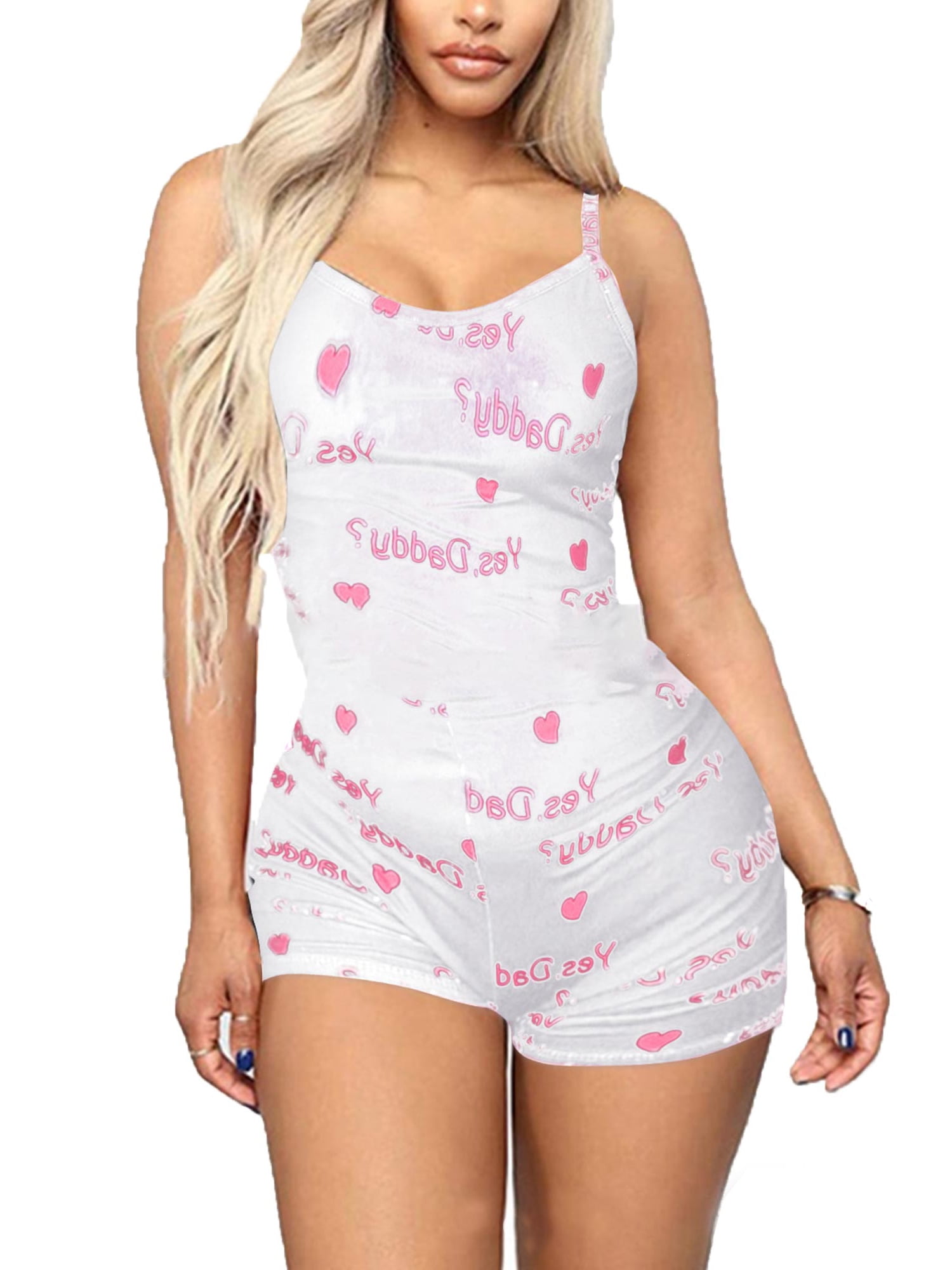 SpringTTC Women Sexy Spaghetti Strap Romper Short One Piece Buff Flap