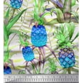 thumbnail image 1 of Soimoi Viscose Chiffon Fabric Leaves & Pine Fruits Printed Fabric 1 Yard 42 Inch Wide, 1 of 3