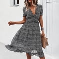 thumbnail image 2 of Cathalem Plus Size Dress Women's Spring Dress for Women Short Sleeve Summer Dress Casual Sun Dresses(Black,XL), 2 of 5