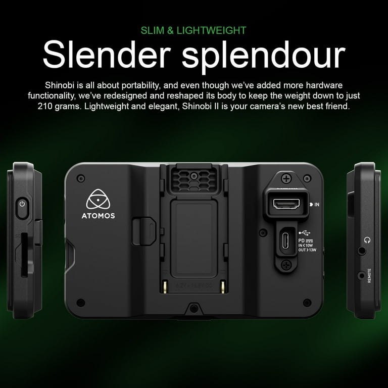 【付属品完備・極美品】Atomos SHINOBI II (HDMIケーブル付き Atomos Shinobi II HDMI 4K Monitor with HDR Touchscreen and