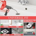 thumbnail image 3 of Drain Snake Auger 33 Ft, Plumbing Snake Drain Hair Clog Removal Tool, Heavy Duty Snake Auger, Sink Unclogger Drain Cleaner Tool for Bathroom Kitchen Tub Shower Drain Clog Remover with Gloves, Red, 3 of 8