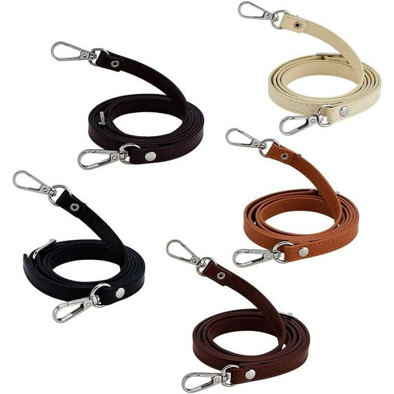 Colorful PH 5 Colors Adjustable Leather Purse Strap Crossbody Bag Strap 41~48 Inch Leather Bag Handle Replacement Shoulder Bag Strap with Platinum Buckles for Bags Making