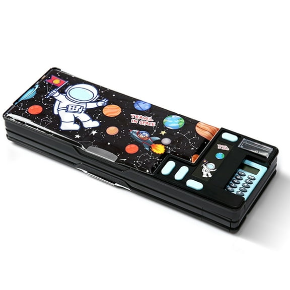 Ristpal Multi Function Cute Pencil Box (6-12), With calculator,Sharpener, Schedule, Whiteboard (Black)