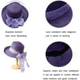thumbnail image 5 of Sombrero de paja de verano con visera para mujer Sombrero de playa flácido Sombrero de ala ancha Sombreros de playa de verano para mujeres y niñas Púrpura brillar Electrónica, 5 of 5