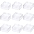 thumbnail image 1 of Paquete de 10 contenedores de plástico transparente de 2,36 x 2,36 x 1,18 para guardar cuentas, tapones para los oídos, pastillas y pequeñas manualidades de joyería., 1 of 7