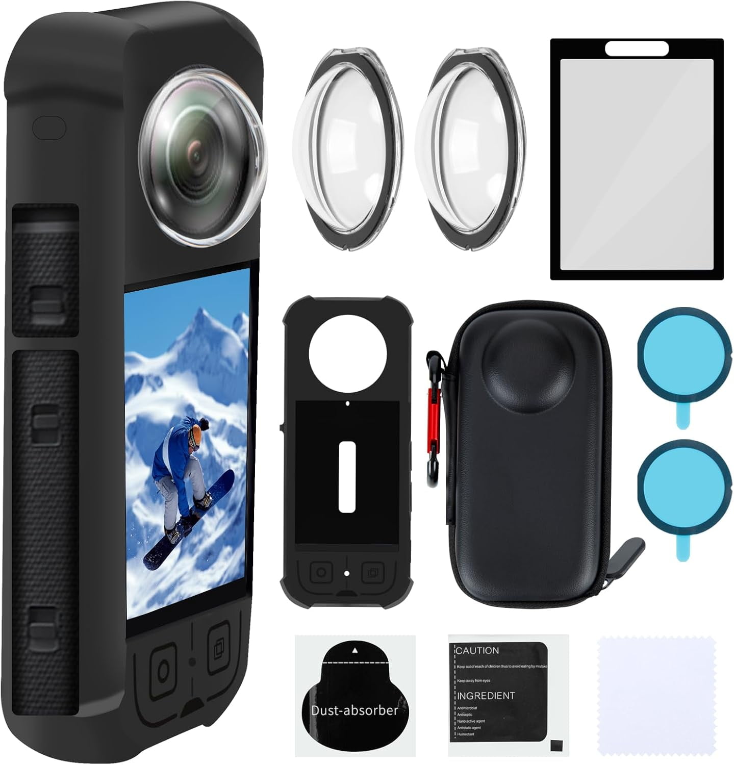 Premium Lens Guards For Insta360 X5 - 10H Hardness Tempered Glass Protection
