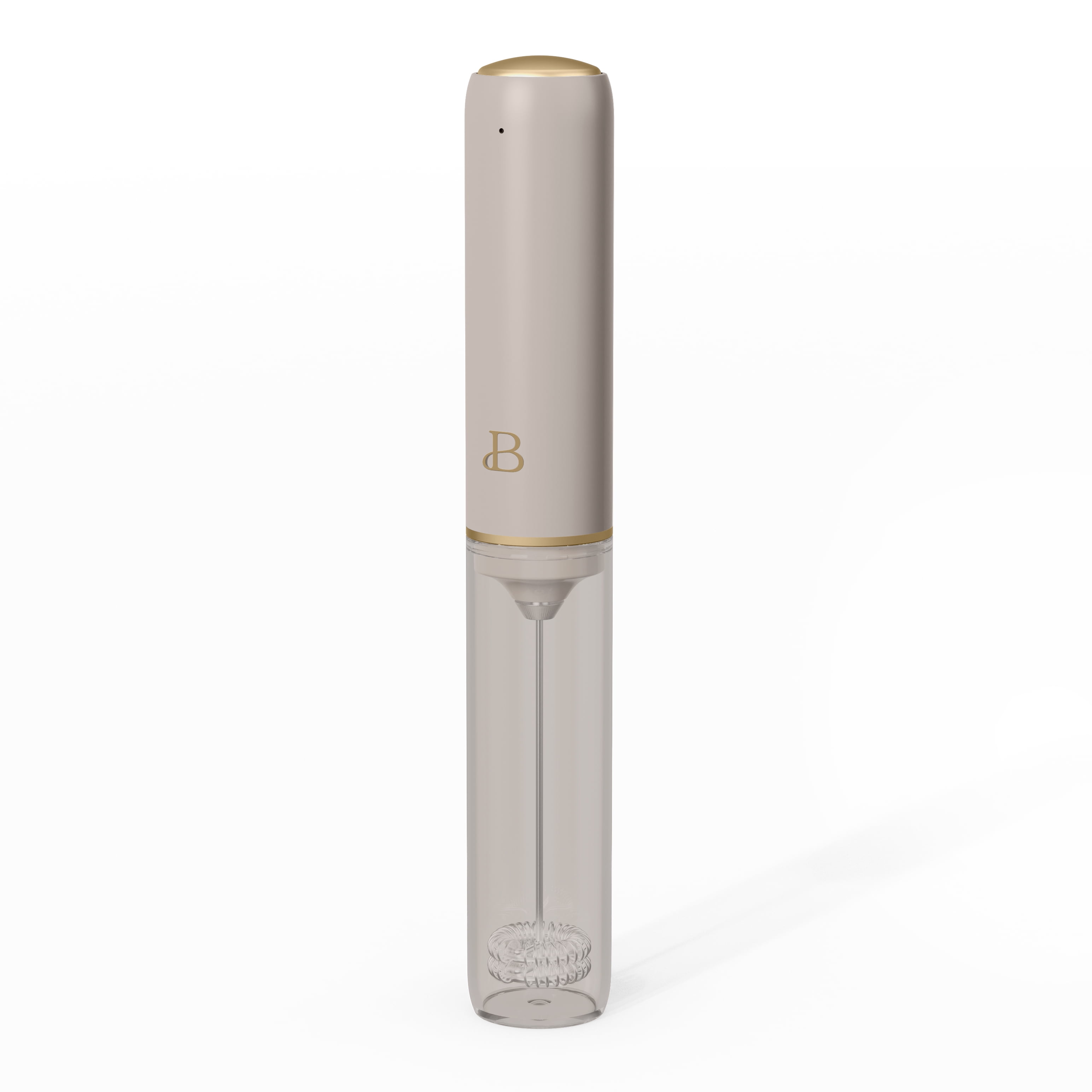 Beautiful Handheld Rechargeable Milk Frother, Porcini Taupe by Drew Barrymore