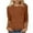 Brown, variant on Jalioing 3/4 Sleeve Shirts Women's Crew Neck Basic Tops with Pocket Fashion Casual Solid Color T Shirts Outfits