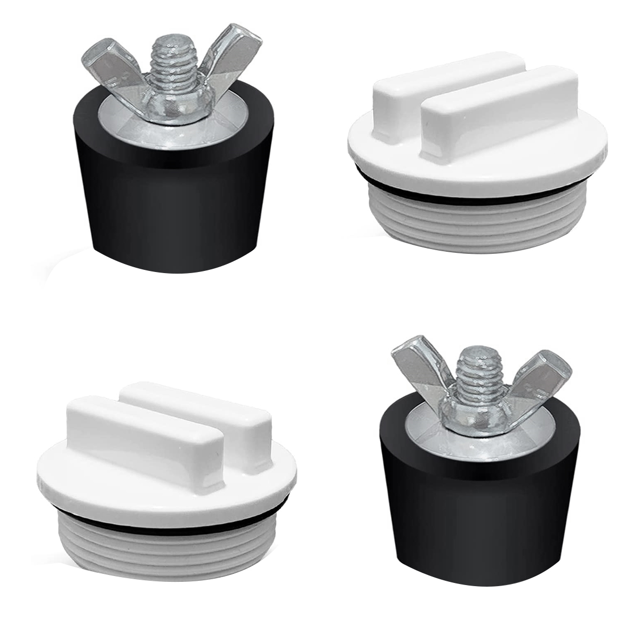 2 Pcs 2Inch Piscine Winterizing Plugs Bouchons d'Expansion en Caoutchouc avec 2 Pcs 1,5inch Piscine Filetée Retour Winterizing Plug