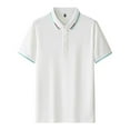thumbnail image 2 of Aursykel Business Shirts for Men Casual Collared Shirt Comfortable Work Tops with 3 Buttons Short Sleeve Tees, 2 of 4