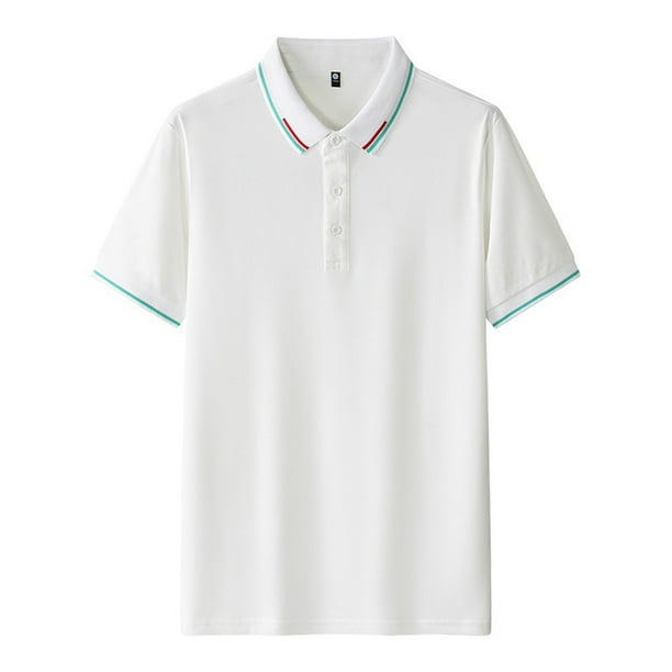 pstuiky Camisa de manga corta para hombre, Camisa informal de manga corta con cuello vuelto, cómoda y lisa, para hombre camisas casuales para hombre xxxl