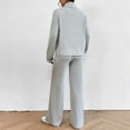 thumbnail image 7 of AGWOLF Ribbed Knit Lounge Sets for Women 2 Piece Outfits Long Sleeve Mock Neck Long Sleeve Shirts and Long Pants Loungewear Solid Comfy Tracksuit, 7 of 7